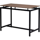 5-Piece Compact Bar Table Set with Table and Stools - Modern Industrial Design, Space-Saving Furniture for Dining Room and Breakfast Nook (Dark Brown)