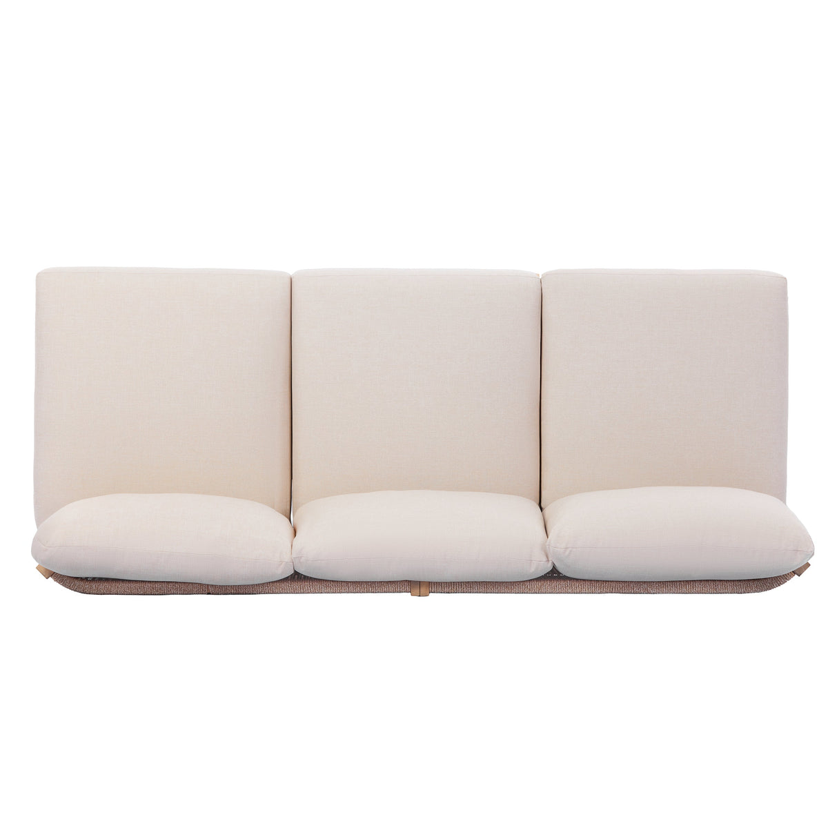 73.23" Outdoor Acacia Wood Frame Rope-Braided Backrest Three-Seater Sofa, photo 7 of 10