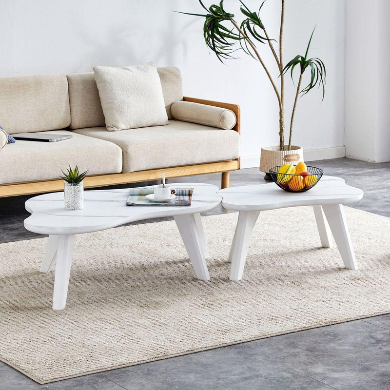 Modern minimalist white table top. Cloud shape gives you a new experience, computer desk. The game table. Suitable for dining and living rooms.