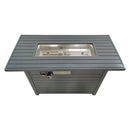 Outdoor Gas Fire Pit Table With Durable Construction And Lid - Gray by HouseOfZazla
