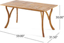 Outdoor 7 Piece Patio Rustic Acacia Wood Dining Set