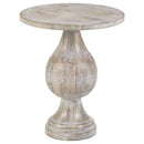 Pedestal Accent Table Elegant Round Top Table - Ivory