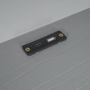Platform Bed With LED Light, Multi Functional Headboard, Guardrail And 2 Drawers
