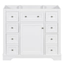 36" Bathroom Vanity without Sink, Cabinet Base Only, One Cabinet and Six Drawers, White