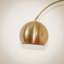 Oasis - Long Arm Gold Adjustable Floor Lamp With Round Marble Base - Gold / White Marble