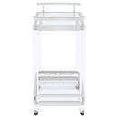 Jefferson 2-tier Glass Shelf Acrylic Bar Cart Chrome