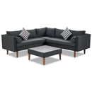 4-Piece Outdoor Wicker Sofa Set with Colorful Pillows