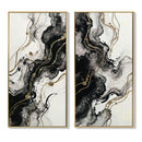 Large Framed And Abstract Wall Art, Minimalist Canvas Prints (Set of 2) - White / Black by Unique Piece Furniture