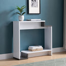Contemporary Console Table With Two Open Shelves - White / Gray by Unique Piece Furniture