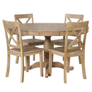 Modern Dining Table Set For 4, Round Table And 4 Kitchen Room Chairs, 5 Piece Kitchen Table Set For Dining Room, Dinette, Breakfast Nook by HouseOfZazla