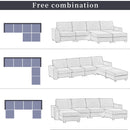 3 Pieces U shaped Sofa with Removable Ottomans