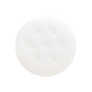 Yolanda - Round Upholstered Accent Ottoman - Almond White by HouseOfZazla