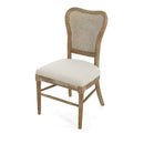 Classic Retro Dining Chair (Set of 2) With Rattan Backrest - Dark Brown / Beige by HouseOfZazla