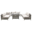 K&K Patio 8-Piece Patio Furniture Set with 43" Fire Pit Table by HouseOfZazla