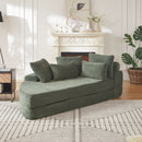Semi Circular 2 In 1 Sofa Bed With Neck Pillow And Throw Pillows by HouseOfZazla