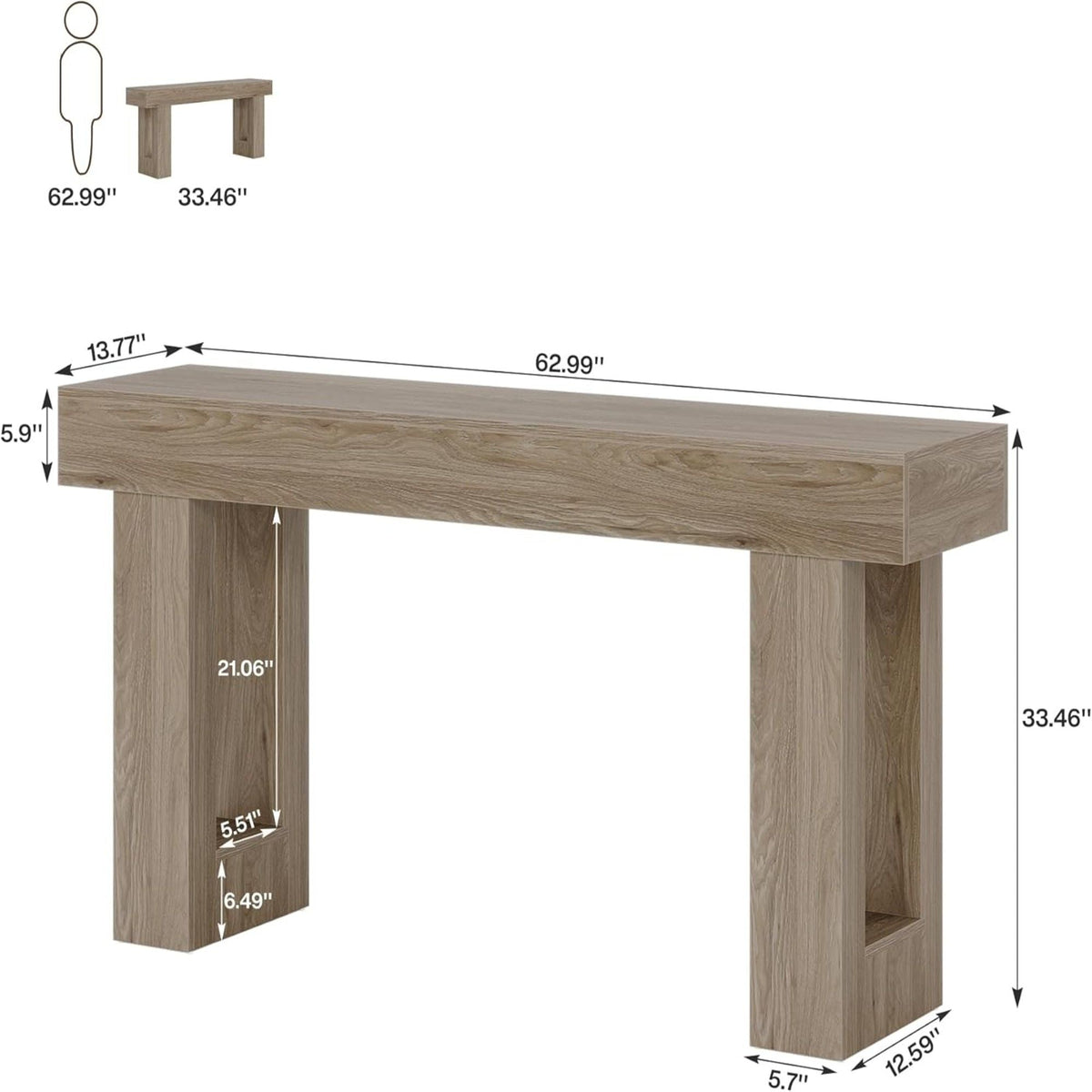 Console Table, Extra Long Narrow Sofa Table for Living Hallway, photo 10 of 12