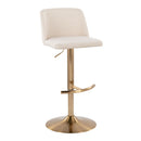 Toriano - Contemporary Adjustable Barstool With Swivel With Rounded T Footrest (Set of 2) by HouseOfZazla