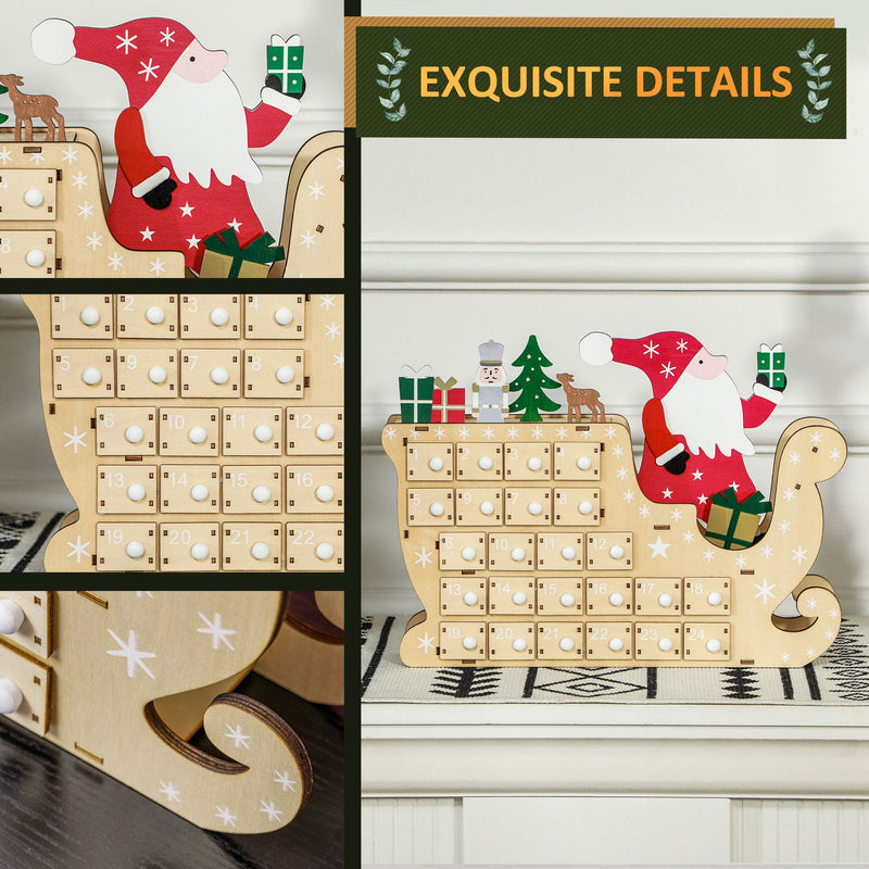 HOMCOM Christmas Advent Calendar with 24 Countdown Drawers, photo 4 of 10