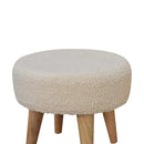 Petite Footstool - Cream / Brown by Unique Piece Furniture