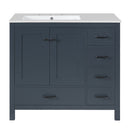Bathroom Vanity With Ceramic Sink Combo, Abundant Storage Cabinet 2 Soft Close Doors And 5 Drawers by HouseOfZazla