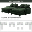Sectional Sofa Upholstered Sofa With Two Removable Ottoman, Two USB Ports, Two Cup Holders And Large Storage Box For Living Room