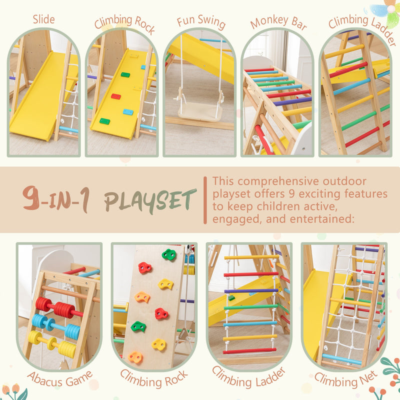 9-in-1 Foldable Kids Climbing Frame & Slide, photo 5 of 10