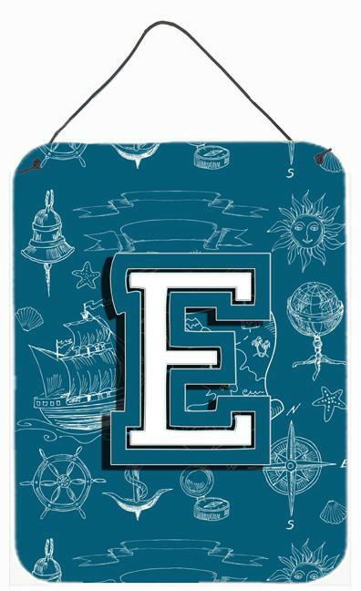 Letter E Sea Doodles Initial Alphabet Wall or Door Hanging Prints CJ2014-EDS1216