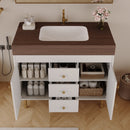36 In Modern Free-Standing Bathroom Vanity With Ceramic Sink