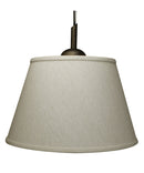 16"W Gold-laced Cafe Pendant Light with Textured Oatmeal Slotted Pendant Empire Shade and Diffuser