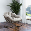 Outdoor Rattan Rocking Chair with Padded Cushion by HouseOfZazla