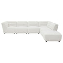 Nevve - 6 Piece Upholstered Tufted Sectional - Ivory by HouseOfZazla