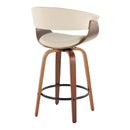 Vintage Mod - Mid Century Modern Fixed Height Counter Stool & Swivel With Round Footrest (Set of 2) by HouseOfZazla