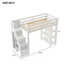 Loft Bed With 4 Layer Shelves, Storage Staircase, Small Wardrobe And LED Light by Unique Piece Furniture