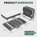 Twin Wide Folding Bed For Tall People, Extra Long & Wide Rollaway With Memory Foam, Heavy-Duty Capacity Guest, Spacious Portable Cot - Black by HouseOfZazla