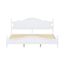 King Bed Frame with Headboard, Retro Style Wooden Platform Bed by HouseOfZazla