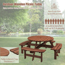 8 Person Wooden Picnic Table Outdoor Camping Dining Table with Seat by HouseOfZazla