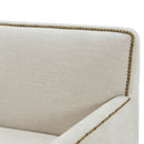 Tolland - Swivel Accent Chair With Antique Brass Nailhead Trim - Beige by HouseOfZazla