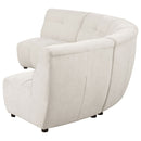 Oliver - 5 Piece Upholstered Sectional Sofa With Curved Silhouette - Ivory by HouseOfZazla