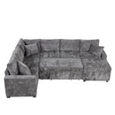 Sectional Sofa Pull-Out Sofa Bed Sleeper With A Storage Ottoman, Three Pillows And Charging Devices For Living Room by HouseOfZazla