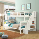 Stairway Bunk Bed With Storage And Guard Rail For Bedroom by HouseOfZazla