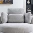 39" W Oversized Swivel Chair with moon storage ottoman for Living Room, Modern Accent Round Loveseat Circle Swivel Barrel Chairs for Bedroom Cuddle Sofa Chair Lounger Armchair, 4 Pillows, Teddy Fabric