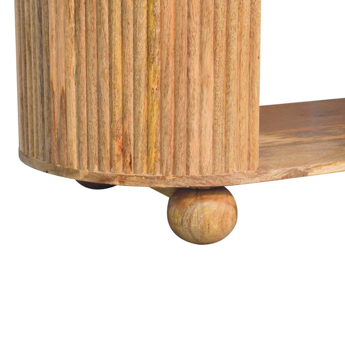 Solid Wood Soba Ball Coffee Table, Open Storage, photo 8 of 10