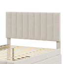 Upholstered Platform Bed With Twin Size Trundle And 3 Drawers