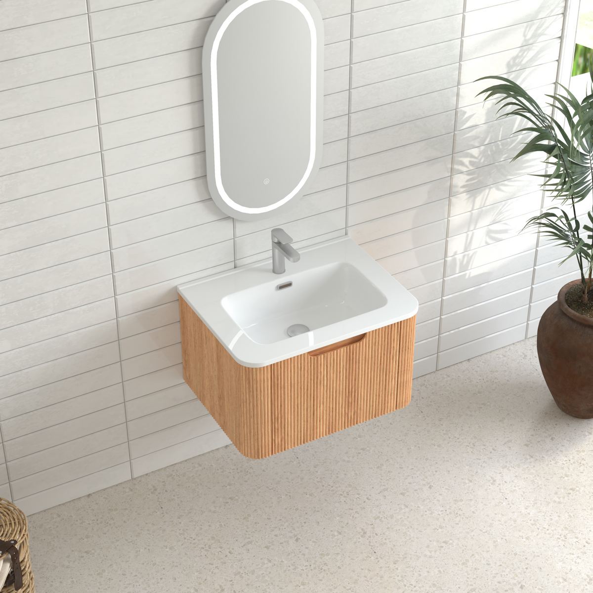 24" Wall-Mounted Floating Bathroom Vanity, photo 8 of 10
