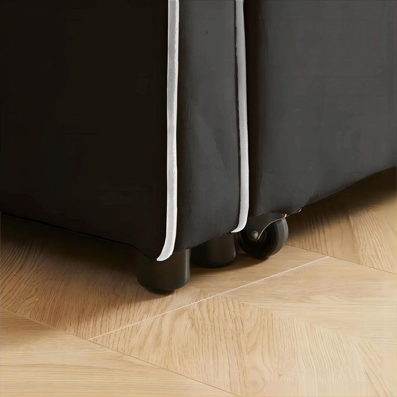 3-in-1 Sofa Bed, Convertible Sleeper Chair Sofa Bed Adjustable Pull Out Sleeper Chair Bed Multi-Pockets Folding Sofa Bed for Living Room Bedroom Small Space (Black)