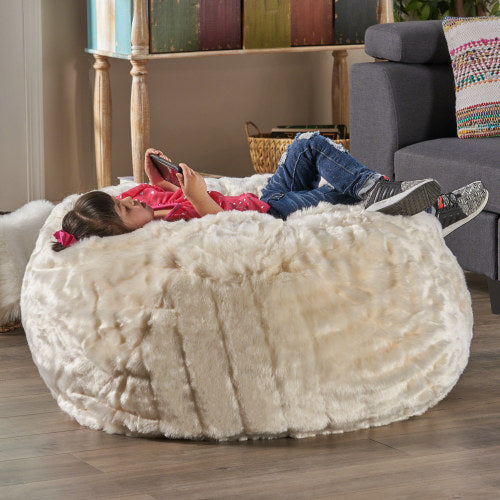 Amori Modern 3 Foot Faux Fur Bean Bag