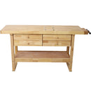 Workbench With 4 Drawers Wooden Workbench For Garage Workshop And Home - Natural by HouseOfZazla
