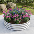 47.24x11.4" Tall Round Raised Garedn Bed,Metal Raised Beds for Vegetables, Outdoor Garden Raised Planter Box, Backyard Patio Planter Raised Beds for Flowers, Herbs, Fruits Silver