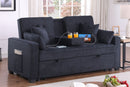 Cody II - 69.5"W Woven Fabric Convertible Sleeper Loveseat with Cup Holder by HouseOfZazla