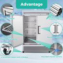 54" Commercial Refrigerator 49 Cu.Ft Stainless Steel 2 Door Reach-In Fridge by HouseOfZazla